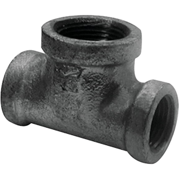 Southland Reducing Malleable Iron Tee 520-434HN - Black - 3/4 In. x 1/2 In. x 3/4 In.