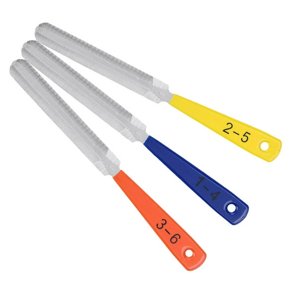 Masteelf 3PCS Nut Saddle Luthier Tool Professional Plastic Handle Slot File Nut Filing Repair Tools for Guitar Bass
