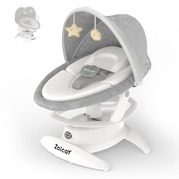Zoicay Portable Baby Swing with Removable Rocker, 5 Speed & 3 Modes