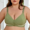 thumbnail image 2 of Plus Size Bra Front Closure Womens Wireless Comfortable Push-up Seniors Fornt Close Bra, Green 54, 2 of 7