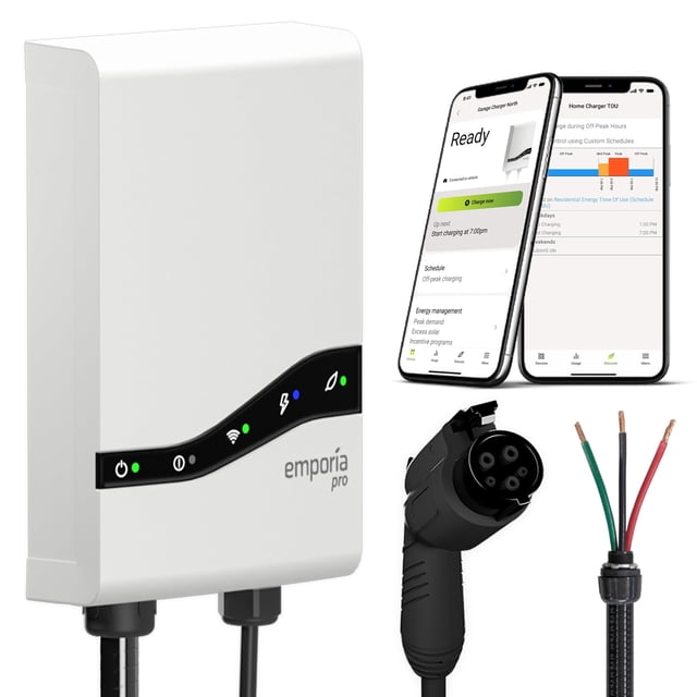 Cargador para vehículo eléctrico EMPORIA Pro Nivel 2 48 A, carga rápida 240 V J1772
