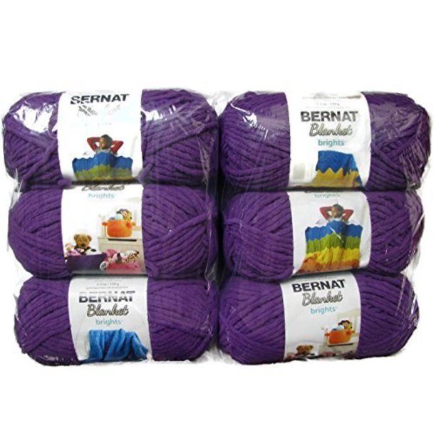bernat blanket brights yarn, 5.3oz, 6pack (pow purple)