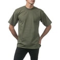 thumbnail image 3 of Pro Club Men's Heavyweight Cotton Short Sleeve Crew Neck T-Shirt,OLIVE,5XL, 3 of 5