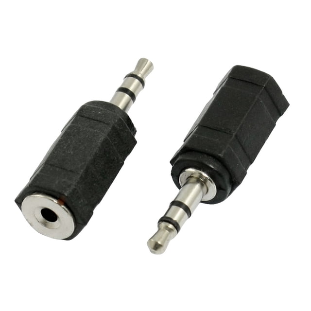 Water & Wood 2 Pcs Black 3.5mm Male Plug to 2.5mm Female Jack Audio Adapter