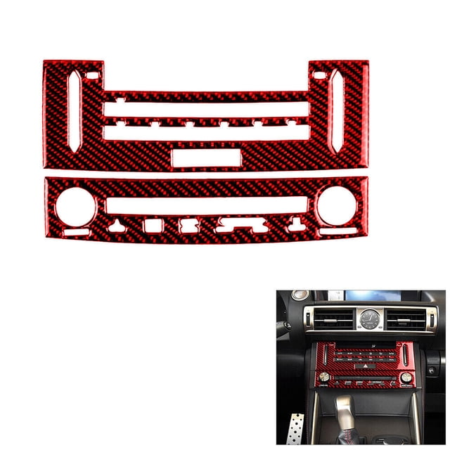 Real Bright Soft Car Interior Carbon Fiber Sticker DecorationRed Carbon Fiber Central Console CD Cover For LEXUS IS250 IS350 2013-2017Auto Car Protection Interior Accessories