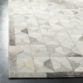 SAFAVIEH Studio Leather Salima Geometric Area Rug, Grey/Ivory, 3' x 5 ...