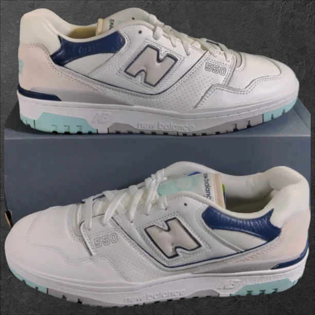New Balance 550 Sneaker Men’s 12 White Grey Shoe BB550WCA