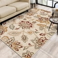 thumbnail image 5 of Floral Botanical Jacobean Area Rug or Runner, 4' x 6', Stone, 5 of 6