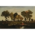 thumbnail image 2 of Théodore Rousseau 24x17 Black Ornate Framed Double Matted Museum Art Print Titled: To the Sea (1842), 2 of 5