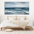 thumbnail image 2 of White Waves Texture Painting Sea Abstract Oil Painting Large Beach Landscape Painting Ocean Canvas Painting Living Room Wall Decor,Unstretched,Frameless,(51*102cm)20*40Inches, 2 of 5