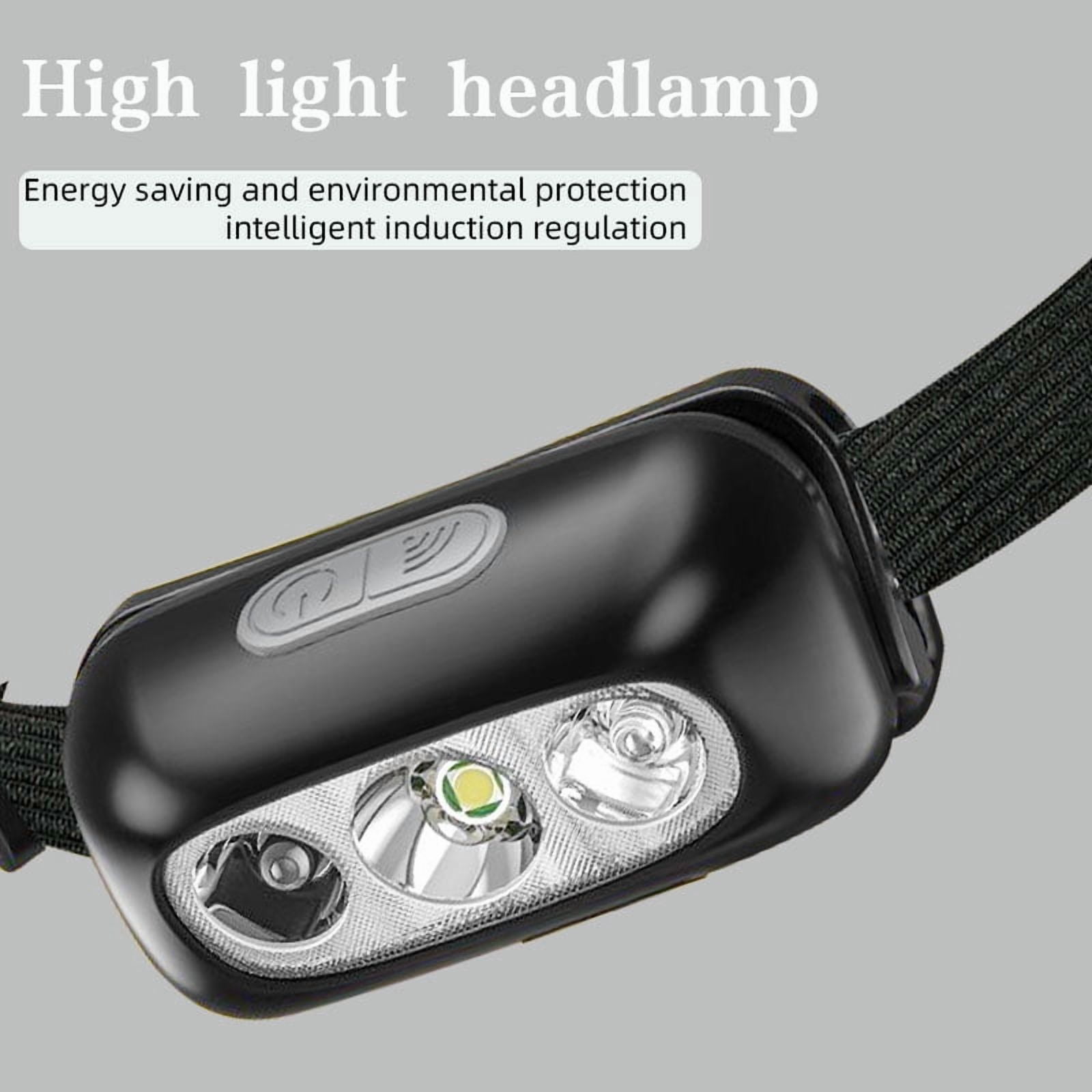 Rechargeable LED Headlamps, high 160Lux, medium 80Lux, low 30Lux Bright with 4 Modes, Adjustable Headband, IPX4 Waterproof, USB Cable Included, for Camping and Hiking