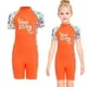 thumbnail image 4 of Traje de baño de una pieza para niños pequeños, traje de baño de surf para niñas, traje de baño corto liso Naranja S, 4 of 9