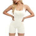 thumbnail image 6 of Maqroz Women's Backless Strappy Romper Seamless Athletic Jumpsuit for Yoga Gym Workout, Cross Back Bodysuit With Compression Bottoms, 6 of 7