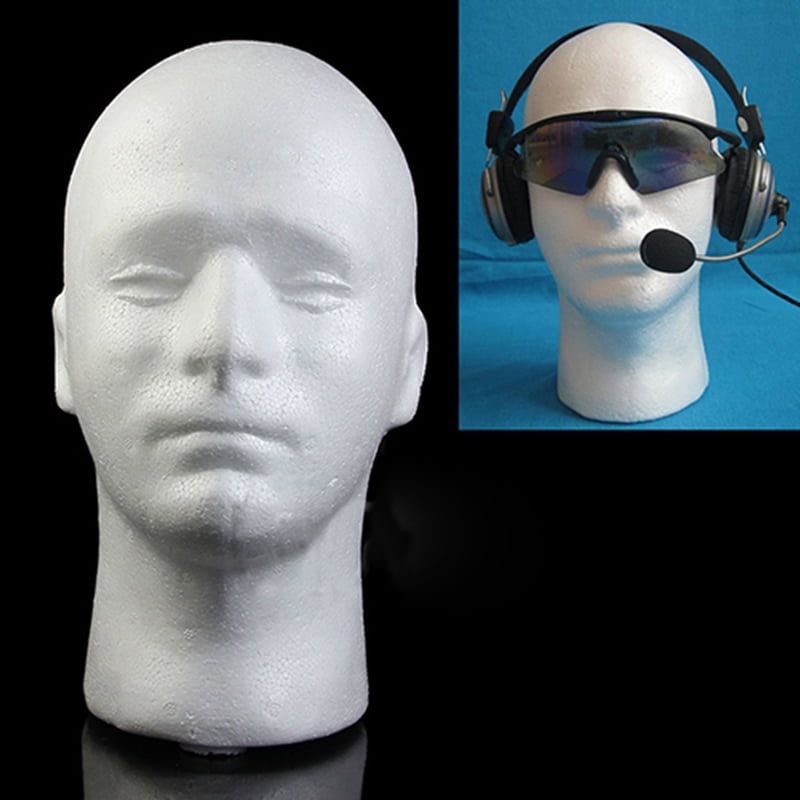 Male Foam Flocking Head Model Glasses Headset Wig Display Tool Mannequin US 
