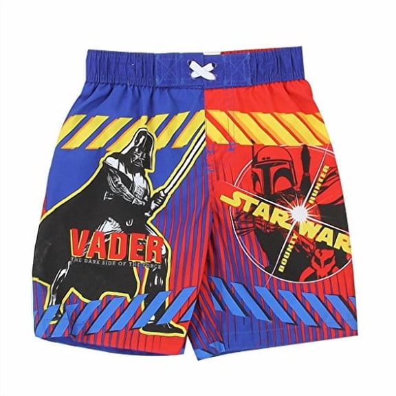 Star Wars Little Boys' Toddler Swim Trunks, Blue (3T)