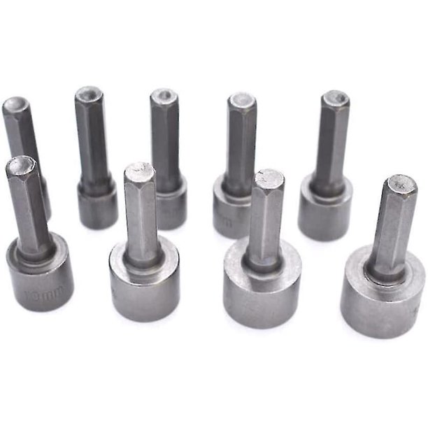 Juego de puntas de destornillador de 9 piezas, adaptador de enchufe hexagonal métrico de 1/4 "de 5-13 mm, juegos de puntas de destornillador de impacto de cambio rápido LingWen 8390613798084