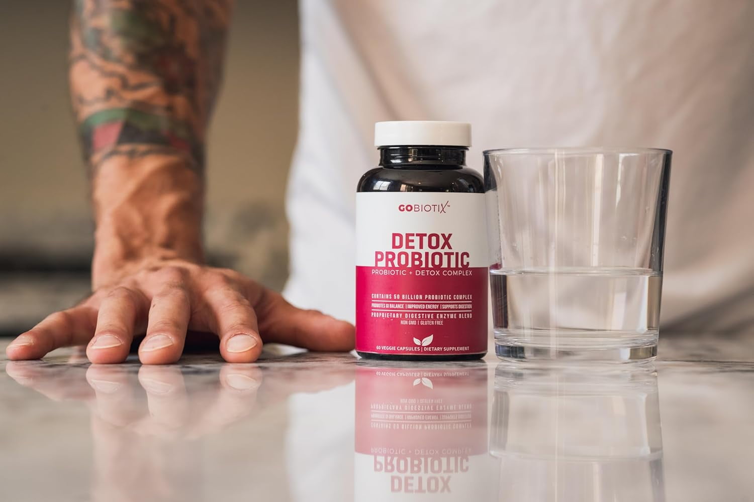 GoBiotix Detox Probiotic Cleanser with Digestive Enzymes for Gut Health, Detox Cleanse & Liver Support, 60 Ct
