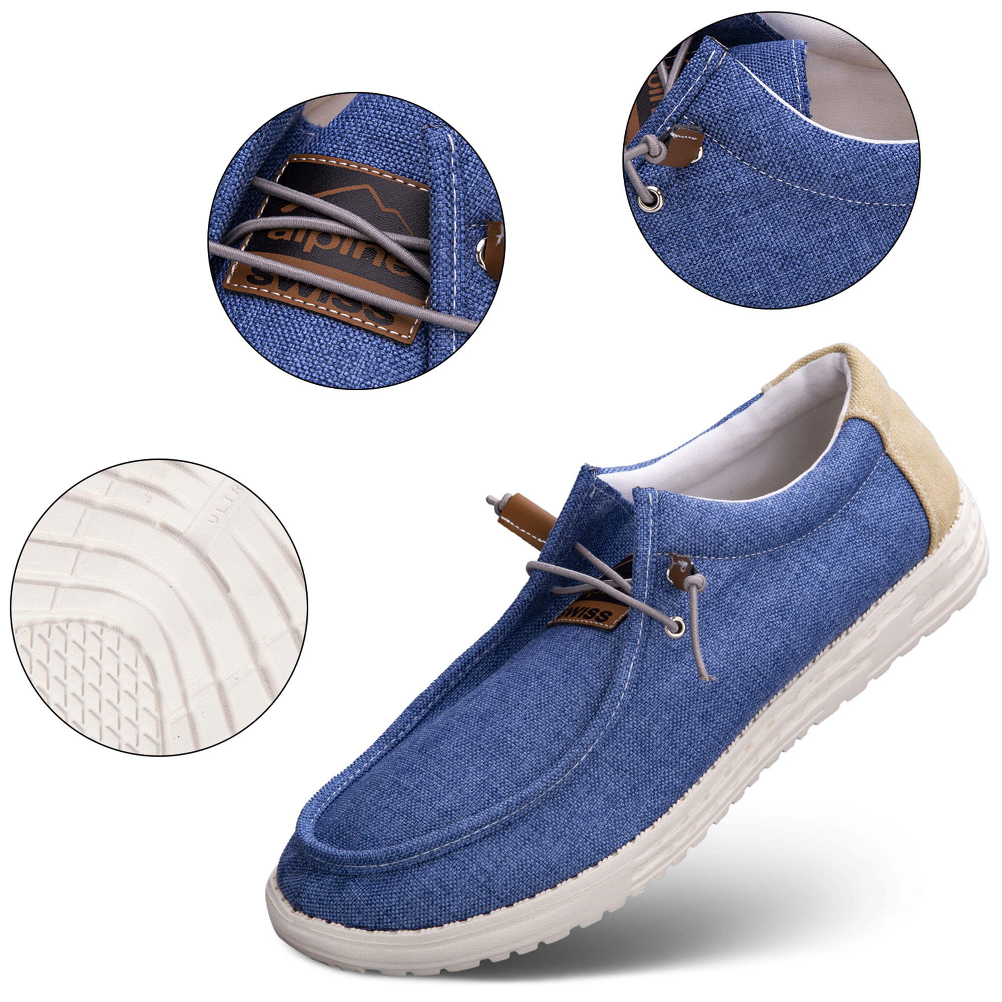 Alpine Swiss Flynn Mens Boat Shoes Casual Slip On Moccasin Loafers Sailing Deck Shoe So Light It Floats On Water - image 3 of 7