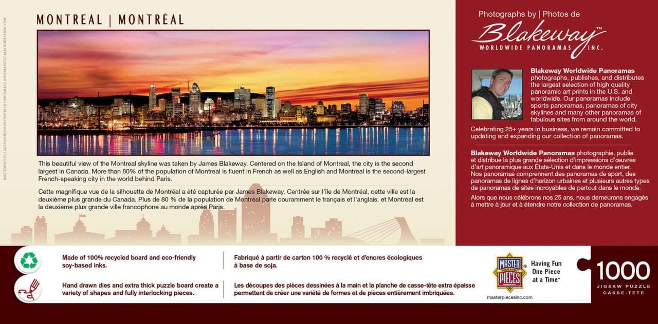 Masterpieces Puzzle Company Blakeway Panoramas - Montreal Skyline 1000 Piece Panoramic Puzzle