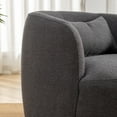 thumbnail image 6 of 34" Wide Dark Gray Bouclé Swivel Barrel Accent Chair with Pillow, Modern Upholstered Armchair, 6 of 12