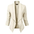 thumbnail image 1 of MixMatchy Women's Casual Work Solid Open Front 3/4 Sleeve Blazer Jacket with Plus Size, 1 of 4