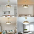 thumbnail image 3 of 36 inches Retractable Ceiling Fan with Light and Remote Control,Modern Indoor Down Rod Reversible Chandelier Ceiling Fan for Bedroom Living Room 4-Blades 110-220V Gold, 3 of 7