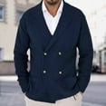 thumbnail image 2 of Mens Sweater - Casual Lapel Double Knit Cardigan Sweater Jacket, Coat - Like Warmth, Daily Office Casual Wear, Breathable Wool Blend, Classic Men's Clothing, 2 of 5