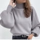 thumbnail image 1 of Suéter casual de moda de cuello alto con mangas abullonadas de color sólido para otoño e invierno para mujer de Europa y América, 1 of 5