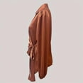 thumbnail image 5 of Satin Silk Blouse for Womens Trendy Ruched Long Sleeve V Neck Tie Dress Shirt Casual Loose Office Work T-Shirt, 5 of 7