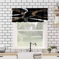 thumbnail image 2 of Black Valance Curtain Black Grey Abstract Geometric Modern Grid Pattern Minimalist Rod Pocket Valance Window Treatments Short Curtains for Kitchen Bathroom Farmhouse 54x18inch, 2 of 6