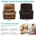 thumbnail image 3 of SHANNA Velvet Oversized Stretch Recliner Sofa Cover Furniture Cover 4 Pieces 1 Seat with Stretch Bottom and Side Pockets Washable,(Coffee), 3 of 9