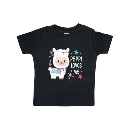 

Inktastic Pappi Loves Me- cute and happy llama Gift Baby Boy or Baby Girl T-Shirt