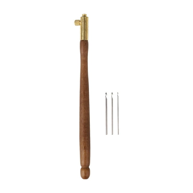 Beading Hook Tool, Beading Hook, Embroidery Hooks, Embroidery Non-Slip Grip Drum dark brown