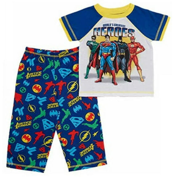 Justice League Boys' World's Greatest Heroes 2-piece Pajama Set, Size 5