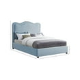 thumbnail image 3 of Meridian Furniture Felix Light Blue Linen Textured Fabric Queen Bed, 3 of 8