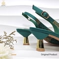 thumbnail image 3 of QSGFC, zapatos y Bolsa verdes de diseño italiano para fiesta de tacón nigeriano para mujer, conjunto decorado con bolso de diamantes de imitación para fiesta de boda, 3 of 5