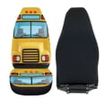 thumbnail image 6 of XYZCANDO Front Seat Protector Polyester Fabric Car Seat Covers Front Seat Cover Easy to Install Decor Accessory Truck Auto, Yellow Bus Front Design, 6 of 10