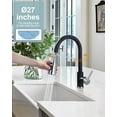 thumbnail image 3 of Wowow Kitchen Faucets for Sink 1 or 3 Hole, High Arc Stainless Steel Kitchen Sink Faucet with Sprayer, Brushed Nickel and Black Faucet for Kitchen RV Laundry Sinks, 3 of 8
