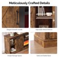 thumbnail image 3 of Ktaxon 70" Farmhouse TV Stand with 36" Fireplace Heater, Mid-Century Wood Entertainment Center with Electric Fireplace Mantel for up to 80" TVs, Rustic Brown, 3 of 8