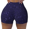 thumbnail image 2 of Fotbe Glittering Purple Starfield Shorts Sin Costuras – Shorts Deportivos de Cintura Alta para Mujer, Elásticos para Gimnasio, Yoga, Running o Ciclismo-Large, 2 of 8