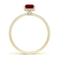 thumbnail image 2 of ANGARA Lab Grown 1 Ct Emerald-Cut Ruby Hidden Halo Classic Engagement Ring for Women in 14K Yellow Gold (Size-7x5mm) | July Birthstone, Anniversary, Jewelry Gift for Women | Lab-Grown Ruby Ring, 2 of 7