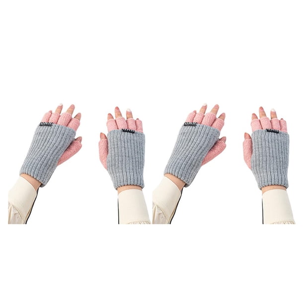 Bewildely Guantes sin dedos Invierno Portátil Cálido Mantenimiento Recargable Calefacción eléctrica Desmontable Interior Mitones Protector de gris oscuro 2piezas Bewildely CBP192782