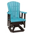 thumbnail image 2 of American Furniture Classics Model 510ARB Fan Back Swivel Glider in Aruba Blue with a Black Base, 2 of 7