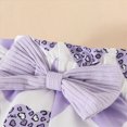 thumbnail image 6 of masbird Newborn Baby Girl Clothes Romper Flare Pants Set Headband 3Pcs Infant Fall Winter Outfits 0 3 6 12 18 24 Months,Light Purple,6-9 M, 6 of 7