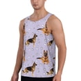 thumbnail image 2 of Fotbe German Shepherd Dog Pattern Men's Quick Dry Workout Tank Top Gym Muscle Tee Fitness Bodybuilding Sleeveless T Shirt Breathable Workout Shirt-X-Large, 2 of 9