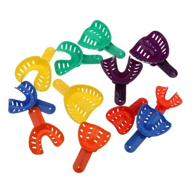 MERIGLARE 12 Pcs Plateaux Jetables pour Impression Dentaire Matériaux de Modèle de Prothèse Outil de Dentiste