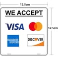 thumbnail image 3 of Haobase 4 Pcs Credit Card Sticker Sign Sticker - We Accept Visa, MasterCard, Amex & Discover- 12.5 cm x 12.5 cm - Self Adhesive Vinyl, 3 of 4