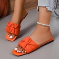 thumbnail image 5 of Women's Summer Cute Flat Sandals Dress Slide Sandals Square Toe Wedding Shoes Vacation Trendy Sandals 2026, 5 of 7