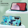 thumbnail image 4 of Patterned Wallet Case for Samsung Galaxy S23 FE,Dteck Magnetic Leather Card Slots Pocket Case Shockproof TPU Kickstand Full Body Protective Cover with Wrist Strap,Butterfly, 4 of 7