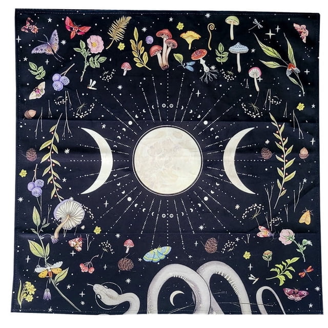 Granjero Gordo Mantel de altar cuadrado de 25 x 25 pulgadas, suministros de brujería para tarot (negro)